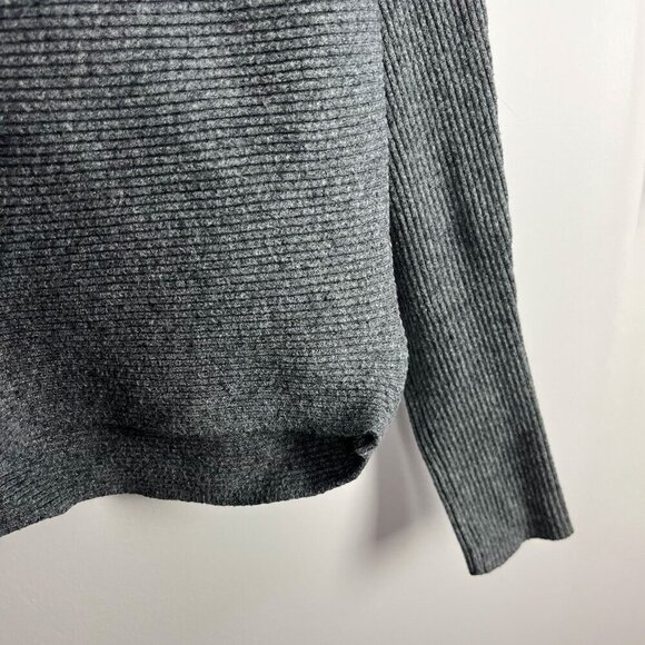 Zara Knit Womens Grey Ribbed Mockneck Cropped Sweater Small - Picture 3 of 4
